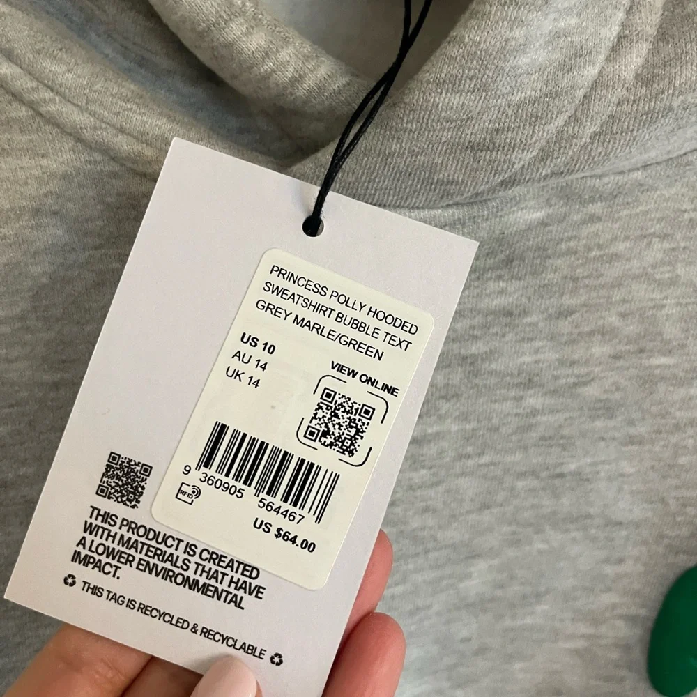 NWT Princess Polly Light Gray Hoodie - Picture 10 of 10